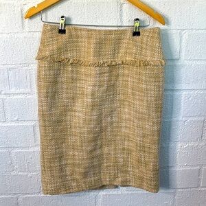Patrizia Luca Beige Tweed Pencil Skirt size 2/XS